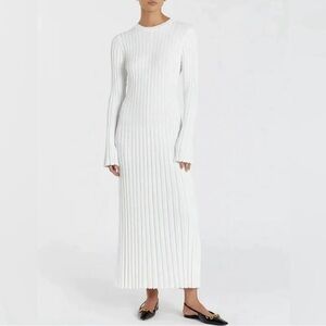 DISSH White Ribbed Maxi Dress